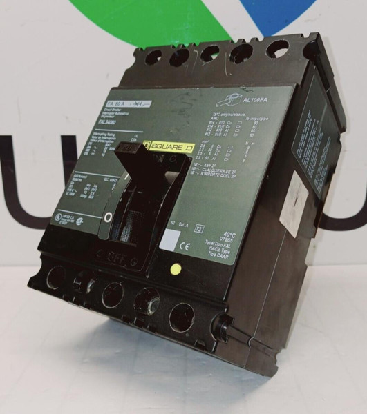 SQUARE D 80 AMP CIRCUIT BREAKER 3 POLE 480 VAC / 250 VDC  FAL34080