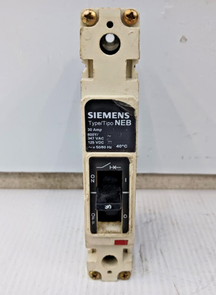 SIEMENS 30 AMP BOLT-ON CIRCUIT BREAKER 1 POLE 600Y/347 VAC NEB1B030
