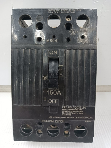 GE General Electric 150 Amp Circuit Breaker 3 Pole 240 VAC 10kA TQD32150