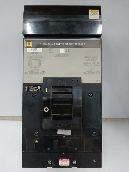 Square D 400 Amp I-Line Circuit Breaker 3 Pole 600 VAC / 250 VDC 30kA LA36400
