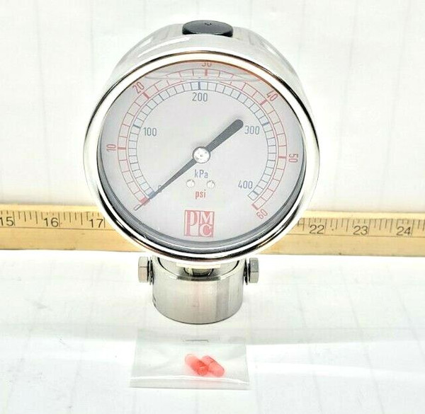 New PMC 3-1/2" Stainless Steel Pressure Gauge With Transmitter 60 PSI/400kPa