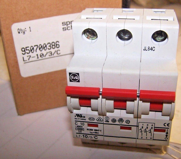 New F&G / Sprecher Schuh C10 Circuit Breaker 277/480VAC  L7-10/3/C  950700386
