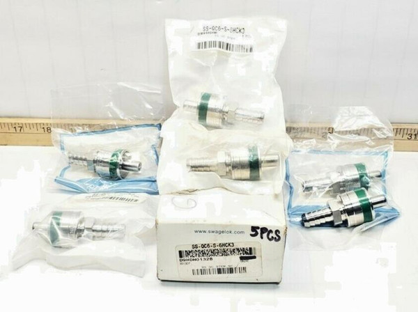 6) New Swagelok Stainless Quick Connect Stem Fittings SS-QC6-S-6HCK3  (LOT OF 6)