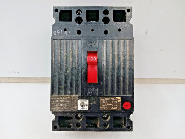 GE General Electric 100 Amp Circuit Breaker 3 Pole 480 VAC 65kA THED134100