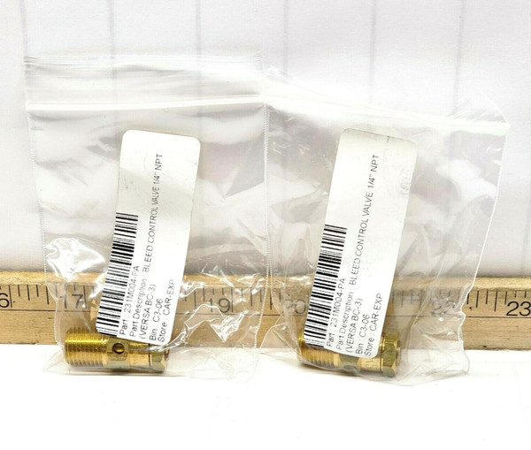 2) New Versa 1/4" NPT Brass Bleed Control Valve Model No. BC-3  LOT OF 2 2) New Versa 1/4" NPT Brass Bleed Control Valve Model No. BC-3  LOT OF 2