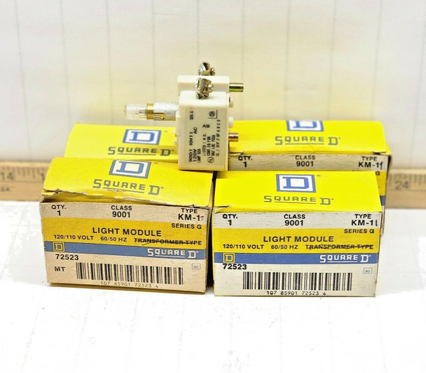 4) New Square D Class 9001 TYPE KM11 Transformer Type Light Module 120V LOT OF 4 4) New Square D Class 9001 TYPE KM11 Transformer Type Light Module 120V LOT OF 4
