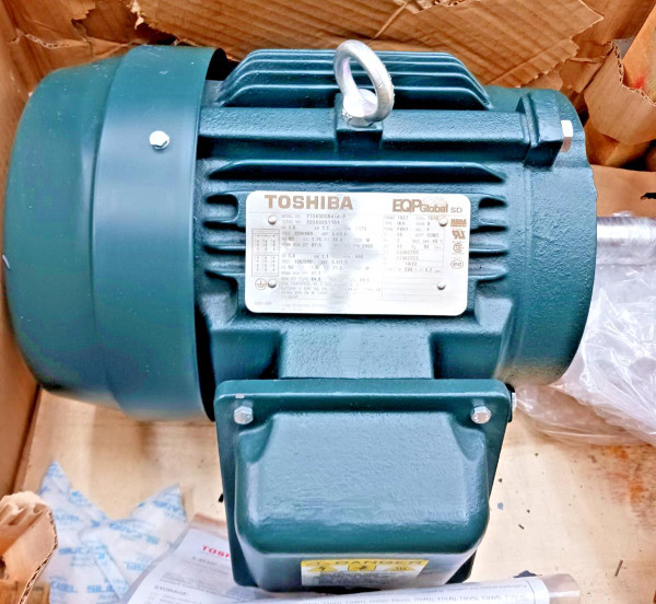 New Toshiba 1.5 HP Ac Electric Motor 182t 1170 Rpm 230/460 Vac TEFC