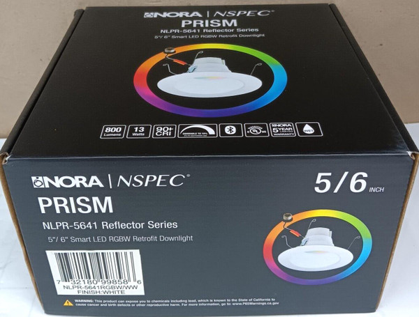Nora NSPEC Prism Reflector 5/6" Smart LED RGBW Retrofit Downlight  NLPR5641