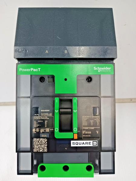 New Square D PowerPact 60 Amp I-Line Circuit Breaker 3P 600Y/347 VAC BGA36060 New Square D PowerPact 60 Amp I-Line Circuit Breaker 3P 600Y/347 VAC BGA36060