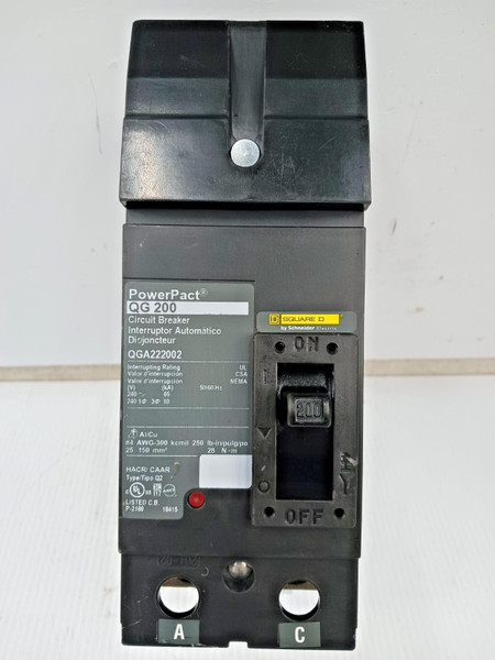 New Square D PowerPact 200 Amp I-Line Circuit Breaker 2P 240 VAC 65kA QGA222002 New Square D PowerPact 200 Amp I-Line Circuit Breaker 2P 240 VAC 65kA QGA222002
