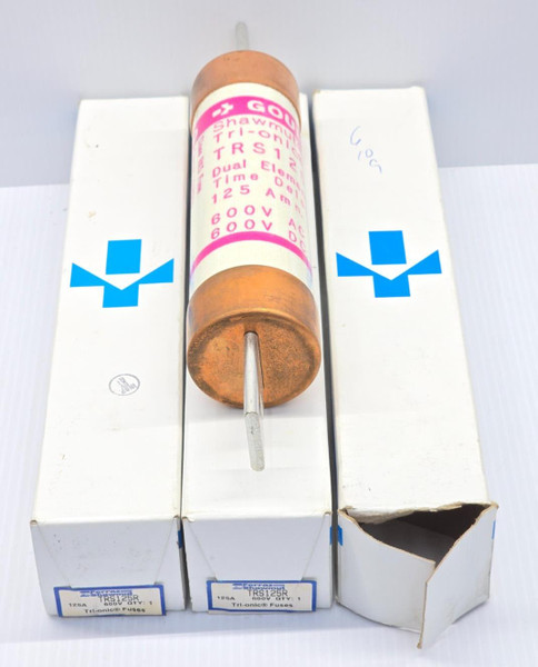 (3) New Ferraz Shawmut 125 Amp Dual Element Time Delay RK5 Fuses 600V TRS125R
