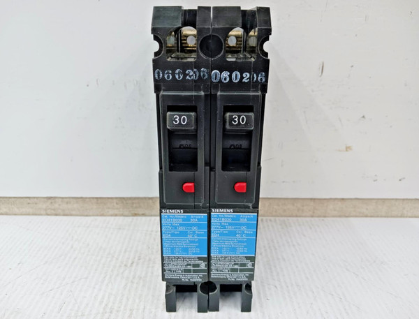 Lot Of 2) Siemens 30 Amp Bolt-On Circuit Breaker 1 Pole 277 VAC 22kA ED41B030