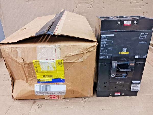New Square D 400 Amp Circuit Breaker 600 VAC / 250 VDC 3 Pole 35kA LHP36400MB
