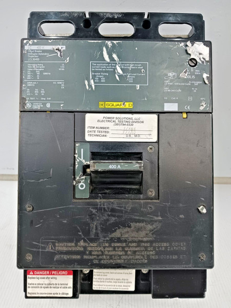 Square D 400 Amp Circuit Breaker 3 Pole 600 VAC 65kA LCL36400 *Flaw*