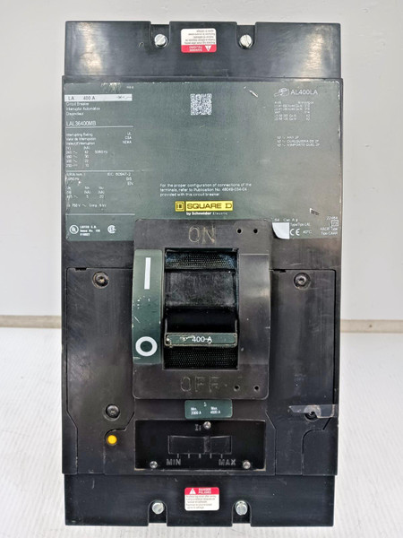 New Square D 400 Amp Circuit Breaker 3 Pole 600 VAC / 250 VDC 30kA LAL36400MB