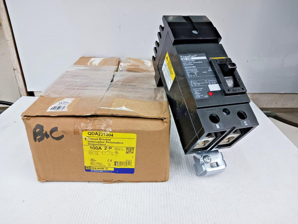 New Square D PowerPact 100 Amp I-Line Circuit Breaker 2P 240 VAC 25kA QDA221004