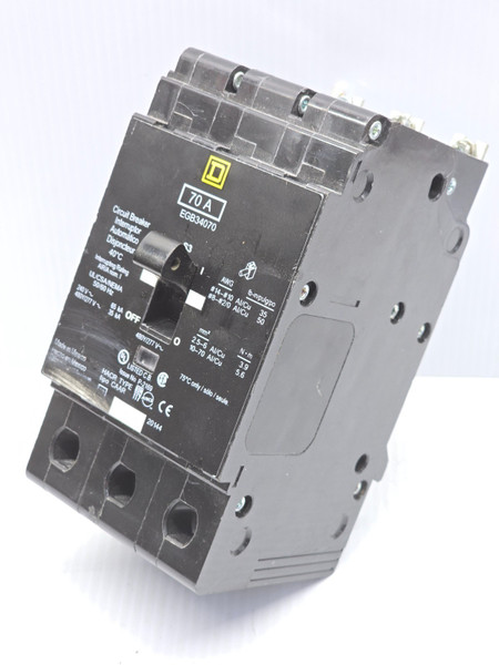 New Square D 70 Amp Bolt-On Circuit Breaker 480Y/277 VAC 3 Pole 65 kA EGB34070