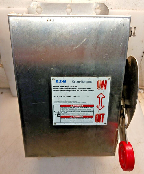 New Eaton 30 Amp Non-Fused Safety Disconnect Switch 3P 600 V 4,4X  DH361UWKG-316