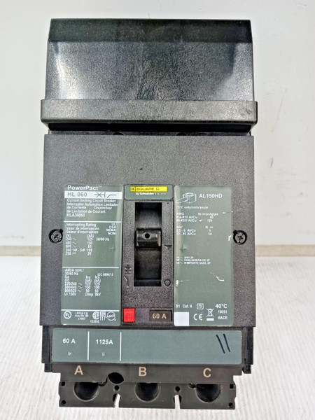 Square D PowerPact 60 Amp I-Line Circuit Breaker 3 Pole 600 VAC 100kA HLA36060