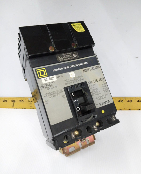 Square D 90 Amp I-Line Circuit Breaker 240 VAC / 250 VDC 3 Pole  FA32090