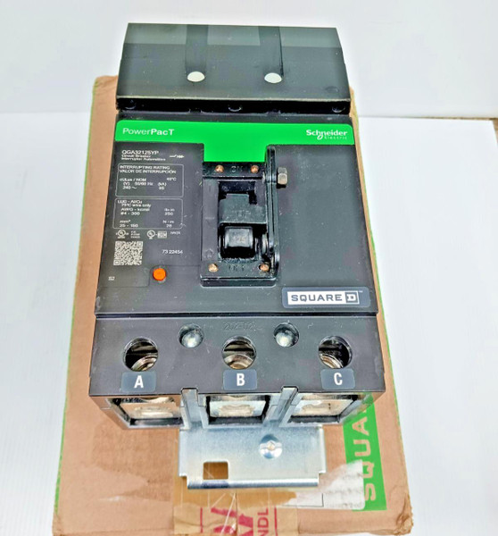 Square D PowerPact 125 Amp I-Line Circuit Breaker 3 Pole 240 VAC 35kA HGA32125YP