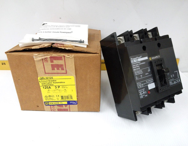 New Square D 125 Amp Circuit Breaker 240 VAC 3 Pole  QBL32125