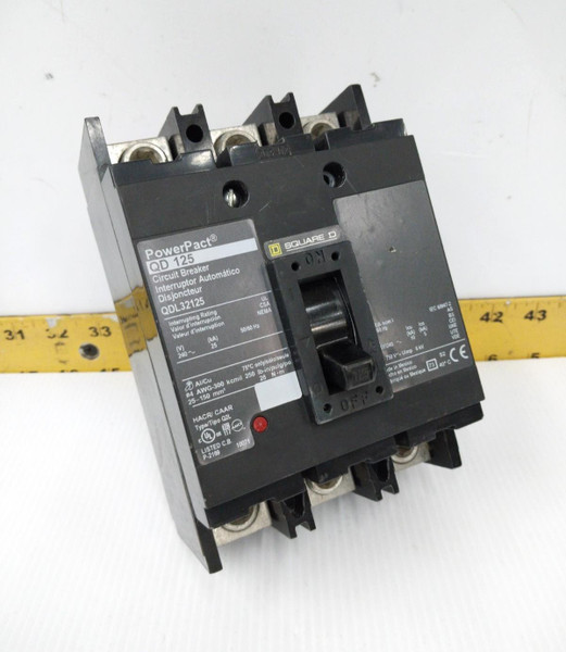 Square D PowerPact 125 Amp Circuit Breaker 240 VAC 3 Pole  QDL32125