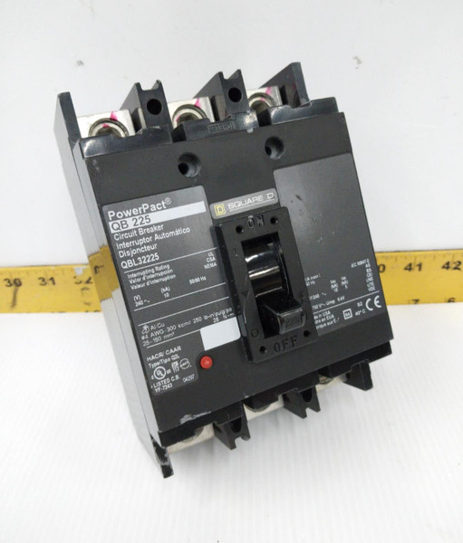 Square D PowerPact 225 Amp Circuit Breaker 240 VAC 3 Pole  QBL32225