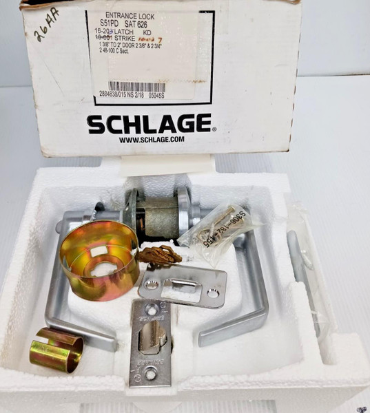 New Schlage Commercial S51PD SAT 626 Entrance Lock