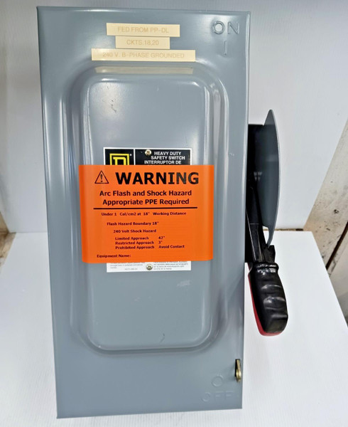 Square D 60 Amp Non-Fusible Safety Switch 3 Pole 600 VAC/VDC HU362  #2