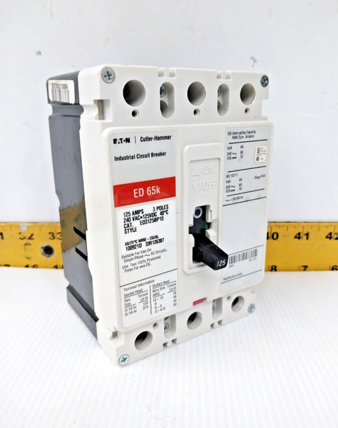Eaton / Cutler-Hammer 125 Amp Circuit Breaker 240 VAC 3 Pole  ED3125BP10