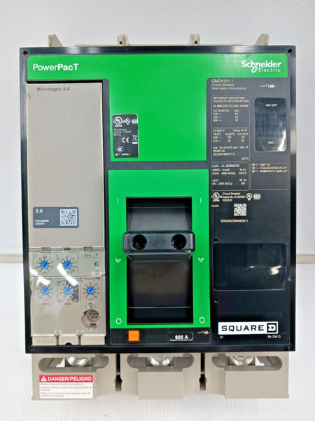 Square D / Schneider PowerPacT 600 Amp Circuit Breaker 3 Pole 600 VAC  GM24181-1