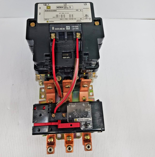 Square D Size 3 Motor Starter 8536SEO1H20S 120V Coil 50-90 Amp Contacts 99% Good