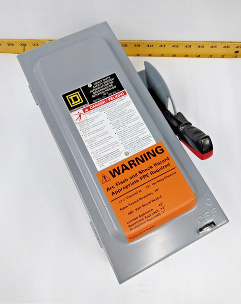 Square D 30 Amp Fusible Safety Disconnect Switch W/ Fuses 600 VAC 3 Pole  H361