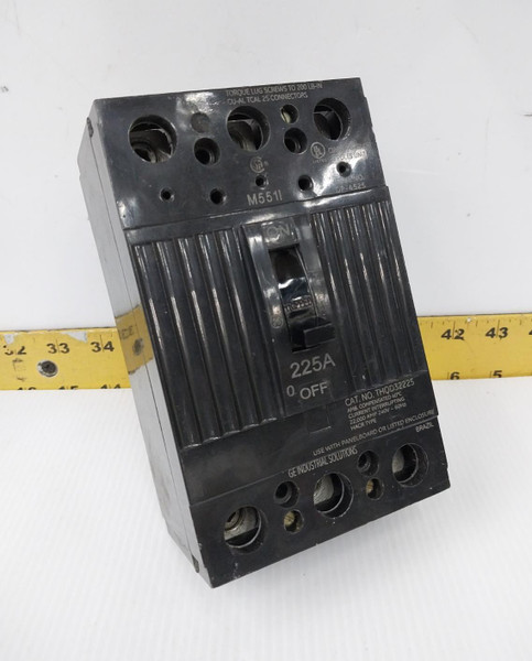 GE 225 Amp Circuit Breaker With Lugs On Both Ends 240 VAC 3 Pole  THQD32225