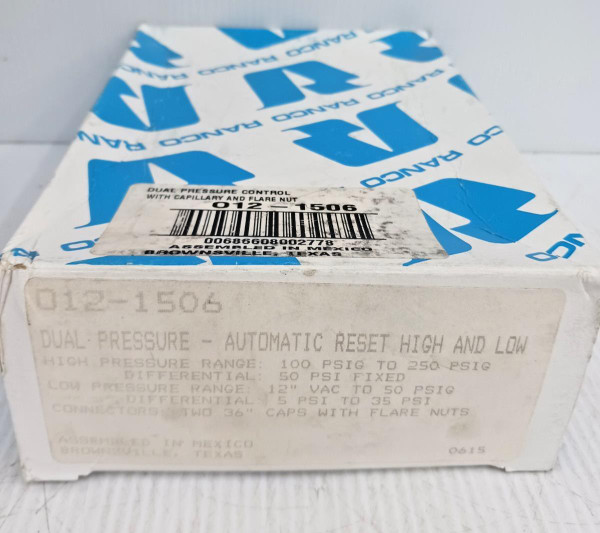 New Ranco 012-1506 Automatic Reset High and Low Dual Pressure Control