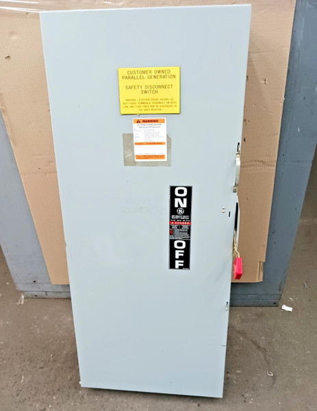 GE 400 Amp Fused Safety Disconnect Switch 3 Pole 600 Vac 250 Vdc Th3365 Nema 1