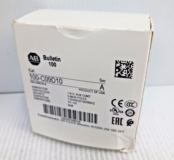 New Allen Bradley 100-C09D10 Contactor 120 Vac Coil 9A