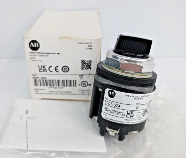 New Allen Bradley 800T-U24 Potentiometer 5000 Ohms