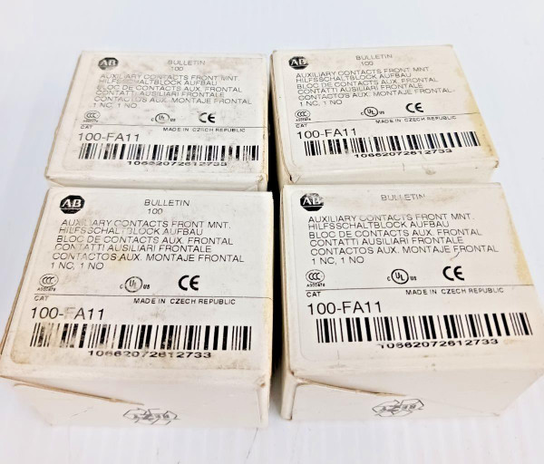 Lot of 4 New Allen Bradley 100-FA11 Front Mount Auxiliary Contacts