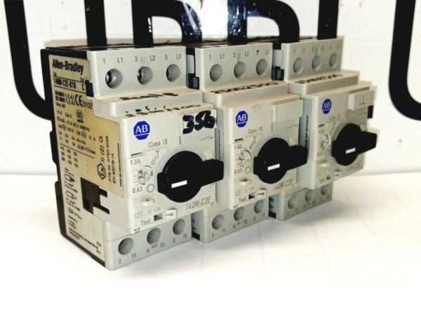 3) ALLEN BRADLEY MOTOR PROTECTOR/CIRCUIT BREAKER 140M-C2E-B10 SER C LOT OF 3