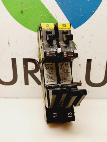 2) SQUARE D 20 AMP EHB-AS POWERLINK CIRCUIT BREAKER 480/277 VAC EHB14020AS