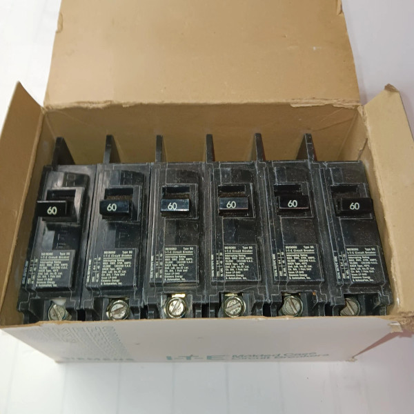 BOX OF 6) NEW SIEMENS BQ1B060 BOLT-ON CIRCUIT BREAKER 60 AMP 1 POLE 240 VAC