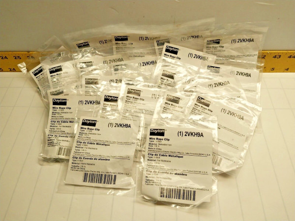 25) New Dayton 1/8" Maleable Iron U-Bolt Wire Rope Clips 2VKH9A LOT OF 25