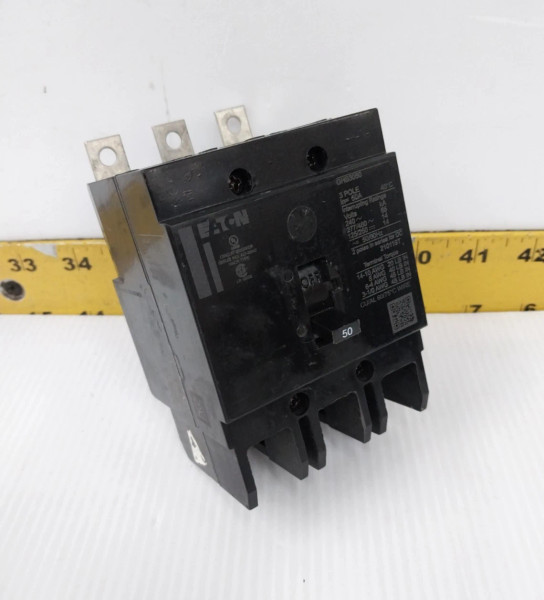 Eaton 50 Amp Bolt-On Circuit Breaker 277/480 VAC 3 Pole GHB3050