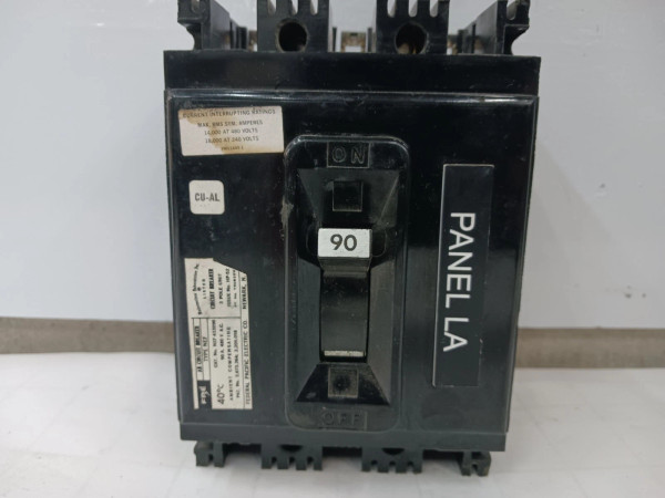 FEDERAL PACIFIC 90 AMP CIRCUIT BREAKER 3 POLE 480 VAC NEF433090