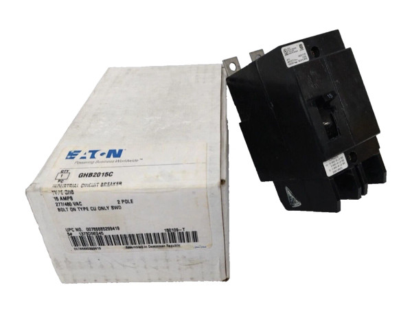 NEW EATON 15 AMP BOLT ON CIRCUIT BREAKER 2 POLE 277/480 VAC GHB2015C
