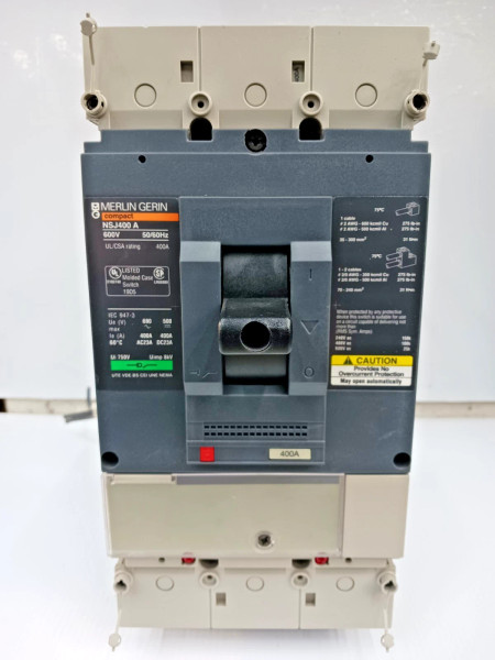Merlin Gerin 400 Amp Molded Case Switch W/ Adapter & Shunt Trip 3P 600V NSJ400A