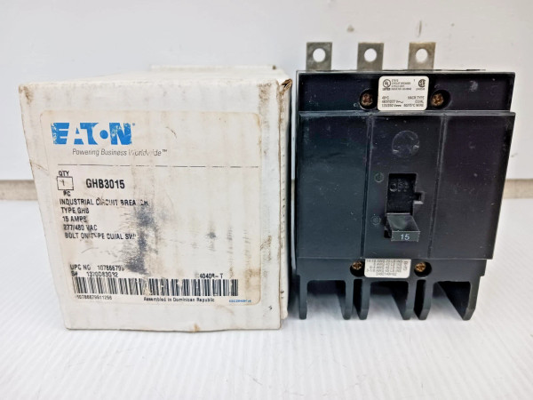 New Eaton 15 Amp Bolt-On Circuit Breaker 3 Pole 480Y/277 VAC 65kA GHB3015