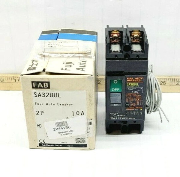 New Fuji 10 Amp Auto Circuit Breaker W/ Aux 550V Max 2 Pole BB2ASBUL-010 SA32BUL